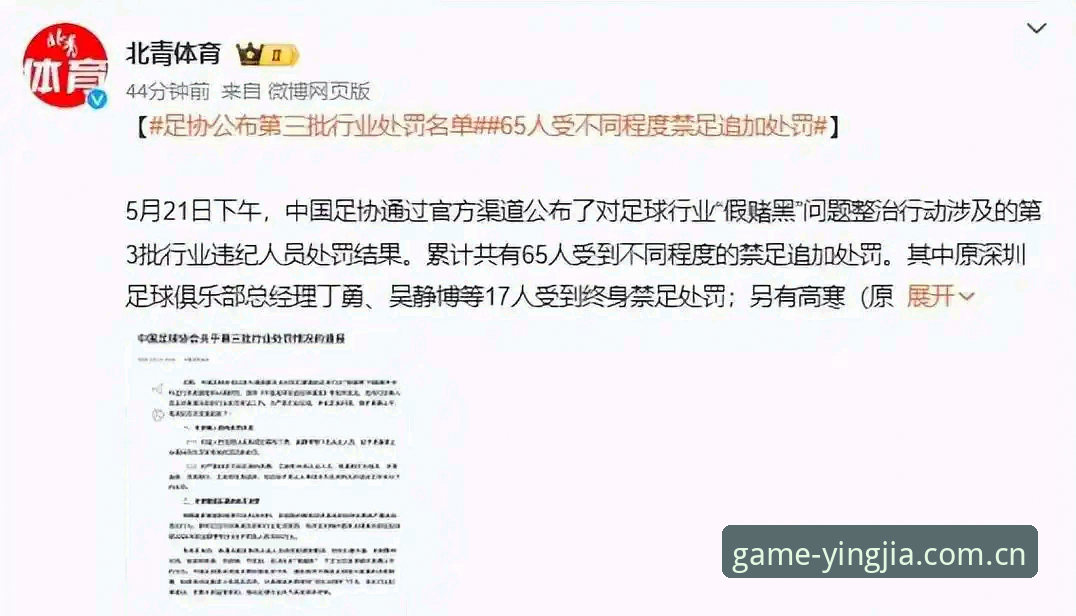 足协第三批禁足名单解读教程：在盈嘉体育平台掌握中国足球反腐动态